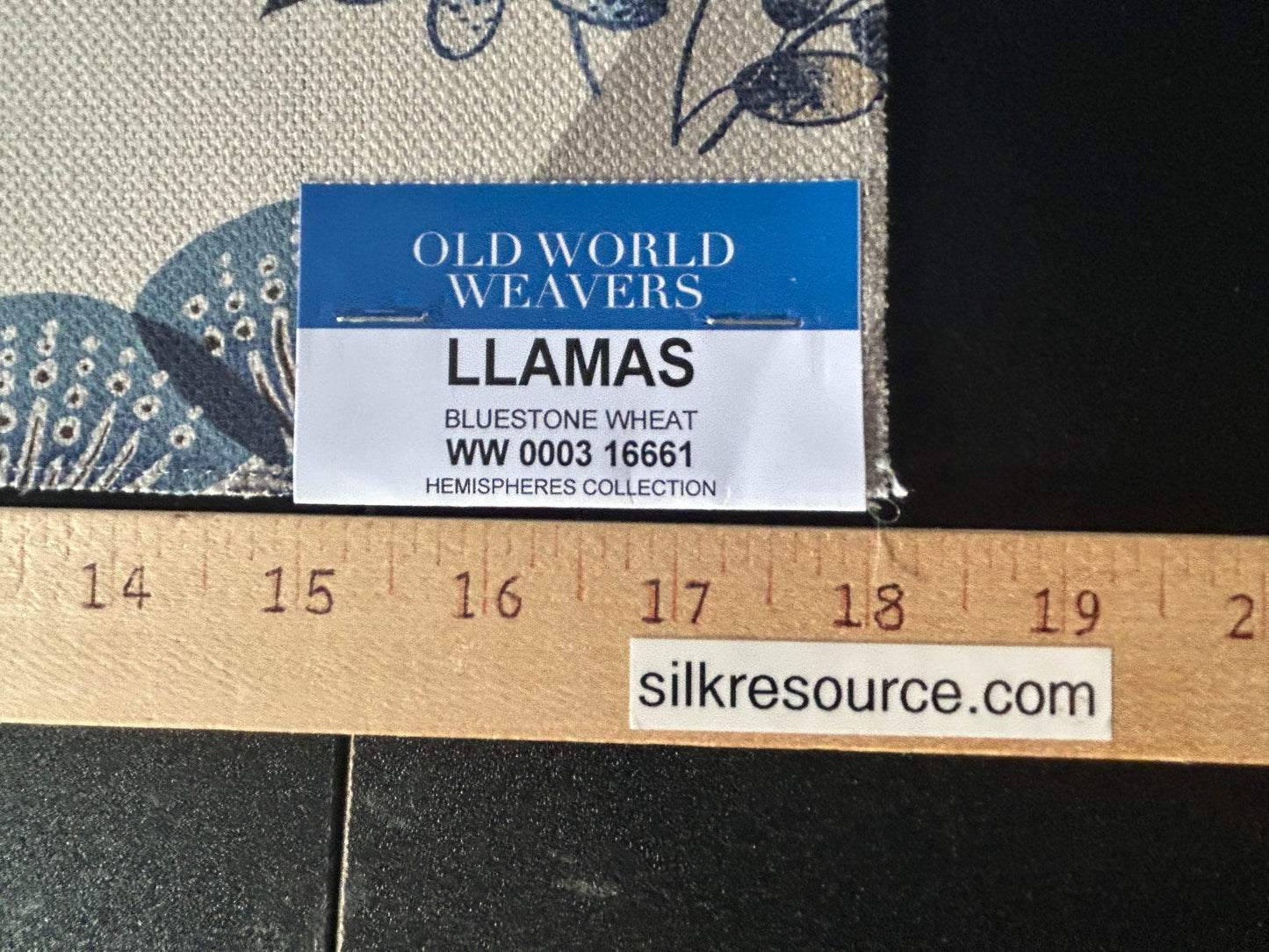 Scalamandre Llamas Bluestone Wheat Bird Animal Printed Fabric- Blue -  Special Order
