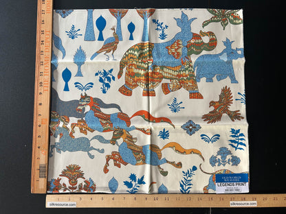 Scalamandre Legends Print Tropical Blue Bird Animal Printed Fabric - Special Order