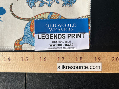Scalamandre Legends Print Tropical Blue Bird Animal Printed Fabric - Special Order
