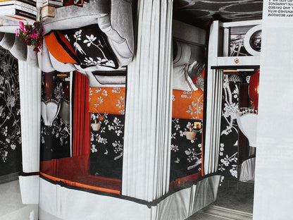 Maxwell Fabrics / Scalamandre "Bon Vivant" Silk Ottoman Paisley In Platinum Black White MSRP USD 319