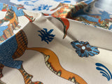 Scalamandre Legends Print Tropical Blue Bird Animal Printed Fabric - Special Order