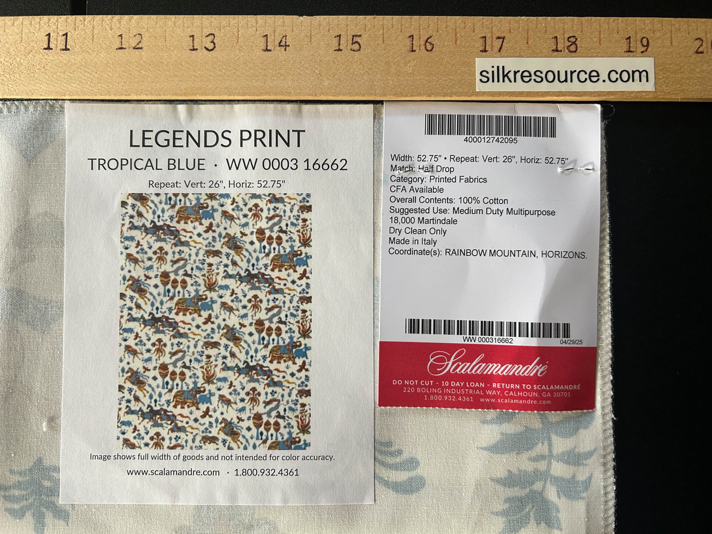 Scalamandre Legends Print Tropical Blue Bird Animal Printed Fabric - Special Order
