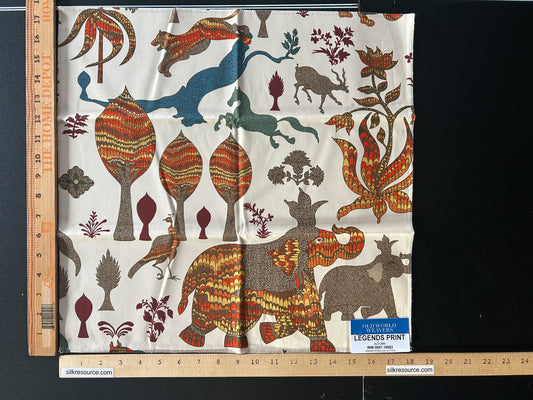 Scalamandre Legends Print Autumn Orange Bird Animal Printed Fabric - Special Order