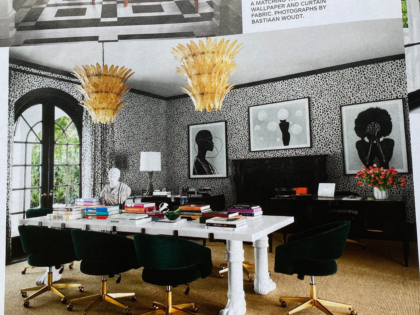 Smashing! Old World Weavers 100% Silk Ottoman Black &amp; White Silver Paisley Heavy