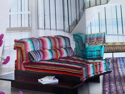 Scalamandre  Mardi Gras Ii Multi Rainbow Stripe Silk Taffeta Pink Green Purple Beige Ombre MSRP USD 180/Y