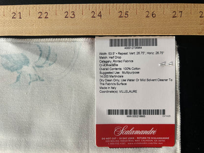 Scalamandre Parfumerie Orange Teal Floral Cotton Printed Fabric - Special Order