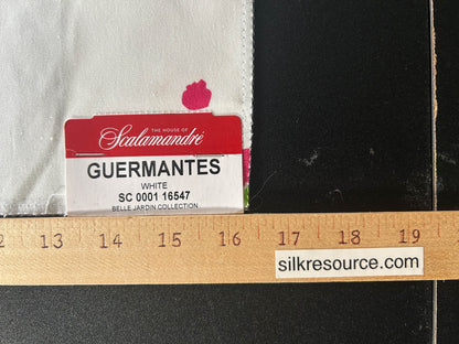 Scalamandre Guermantes White Modern Tulip Daffodil Blossom Wild Flower Cotton Satin Fine Art Print -Special Order