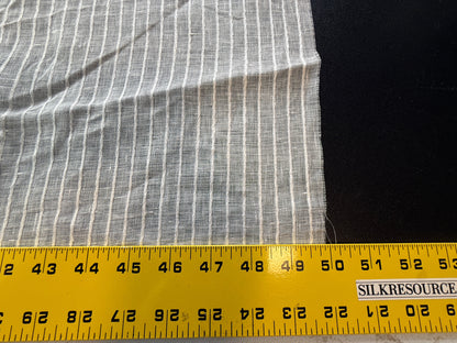 Scalamandre Janelle Linen Sheer Oyster White Stripe Texture 100% Linen - 1.2 yards plus long tail