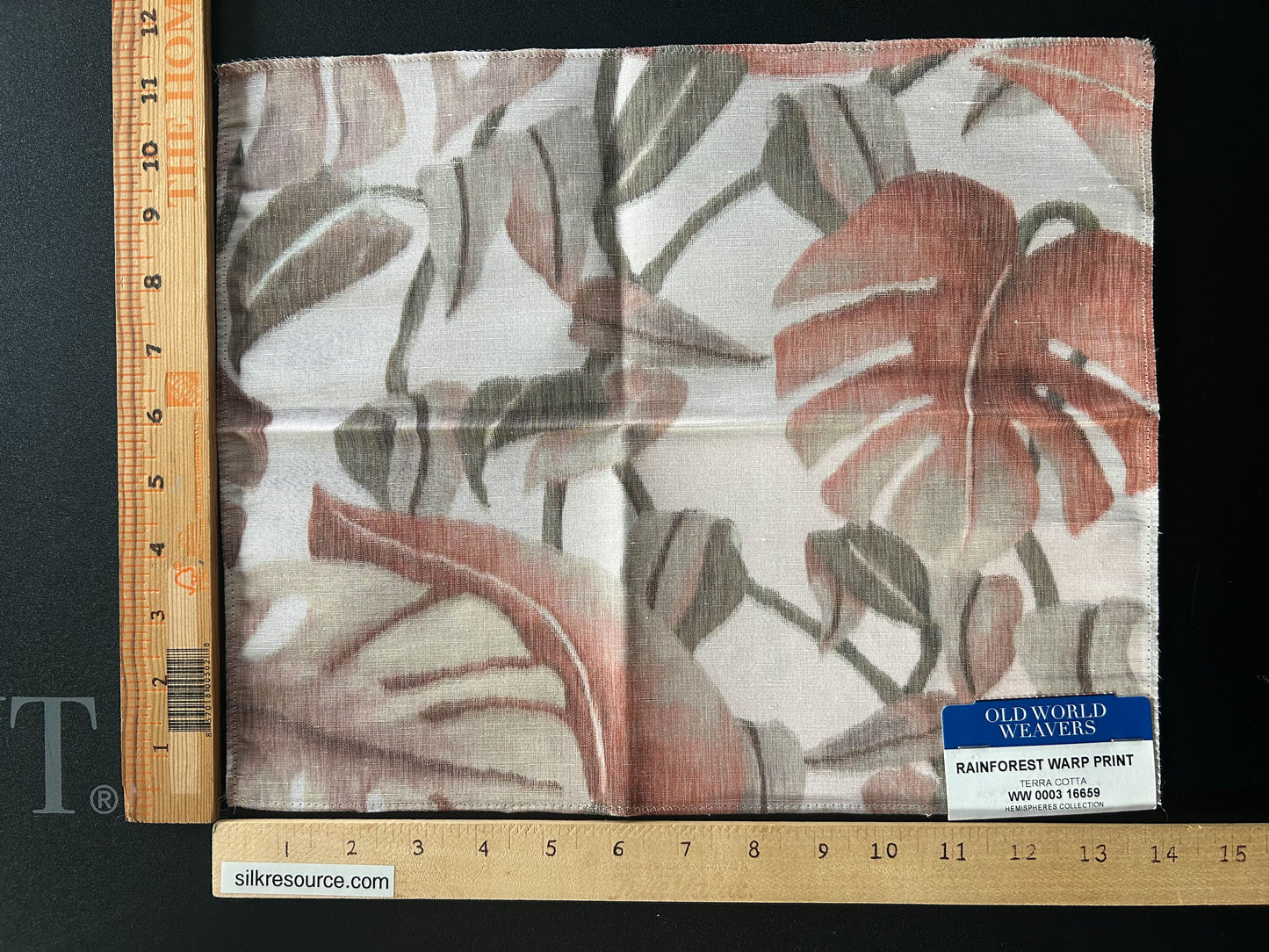 Scalamandre Rainforest Warp Print Terra Cotta Warp Fabric - Brown - Special Order