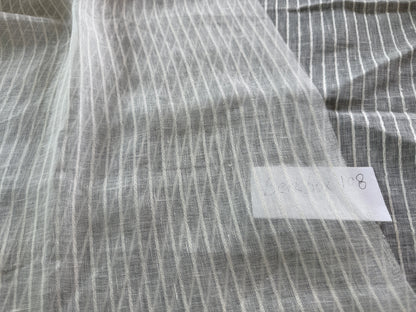Scalamandre Janelle Linen Sheer Oyster White Stripe Texture 100% Linen - 1.2 yards plus long tail