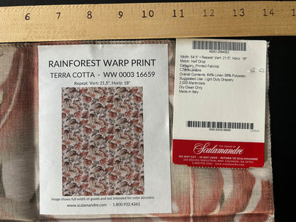 Scalamandre Rainforest Warp Print Terra Cotta Warp Fabric - Brown - Special Order