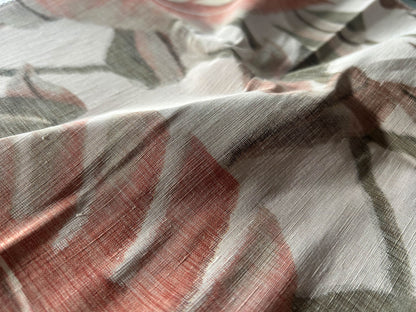 Scalamandre Rainforest Warp Print Terra Cotta Warp Fabric - Brown - Special Order