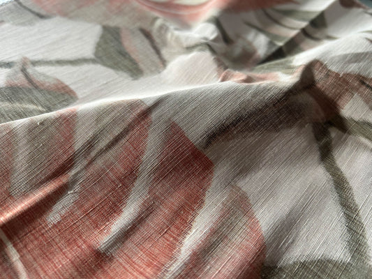 Scalamandre Rainforest Warp Print Terra Cotta Warp Fabric - Brown - Special Order