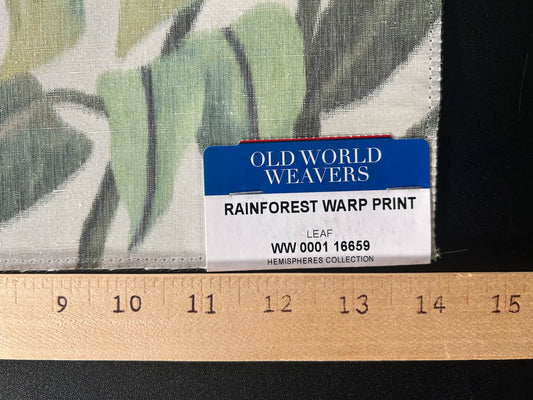 Scalamandre Rainforest Warp Print Leaf Warp Fabric - Green - Special Order