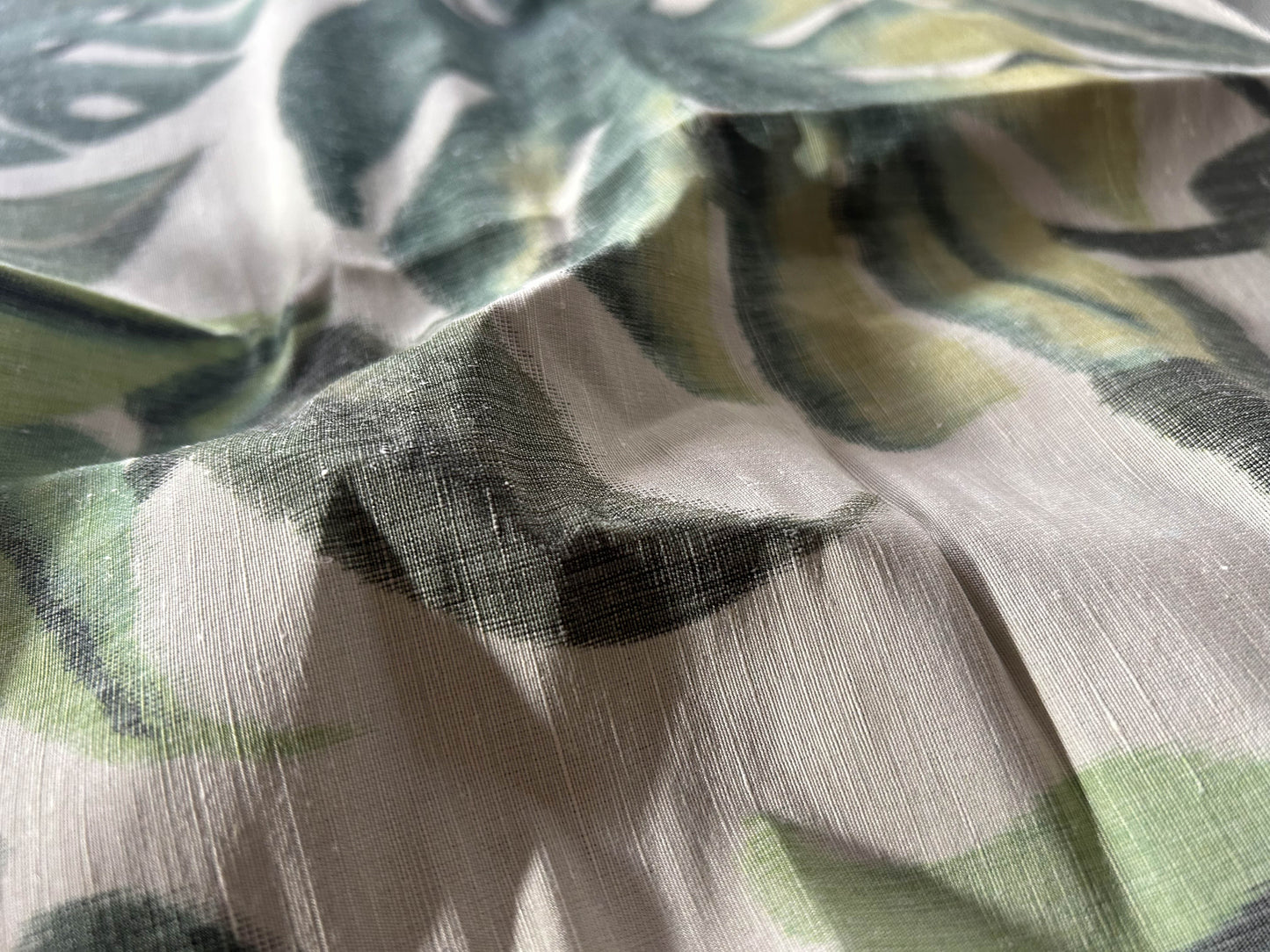 Scalamandre Rainforest Warp Print Leaf Warp Fabric - Green - Special Order