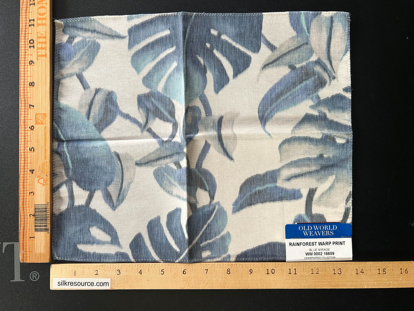 Scalamandre Rainforest Warp Print Blue Mirage Warp Fabric - Blue - Special Order