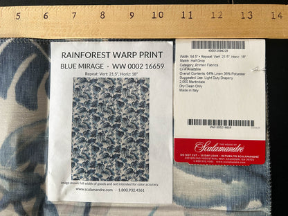 Scalamandre Rainforest Warp Print Blue Mirage Warp Fabric - Blue - Special Order