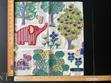 Scalamandre Nursery Crewel Pastels Novelty Embroidery Acrylic Fabric- White  - Special Order