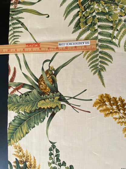 Scalamandre Felce Linen Fern Turtle Dragonfly Newt Wildlife Forest - 0.75yards