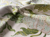Scalamandre Indienne Lampas Avocado Floral Jacobean Tree of Life Lampas Fabric - Green  - Special Order