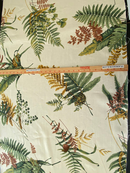 Scalamandre Felce Linen Fern Turtle Dragonfly Newt Wildlife Forest - 0.75yards