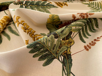 Scalamandre Felce Linen Fern Turtle Dragonfly Newt Wildlife Forest on MSRP USD 340/Y