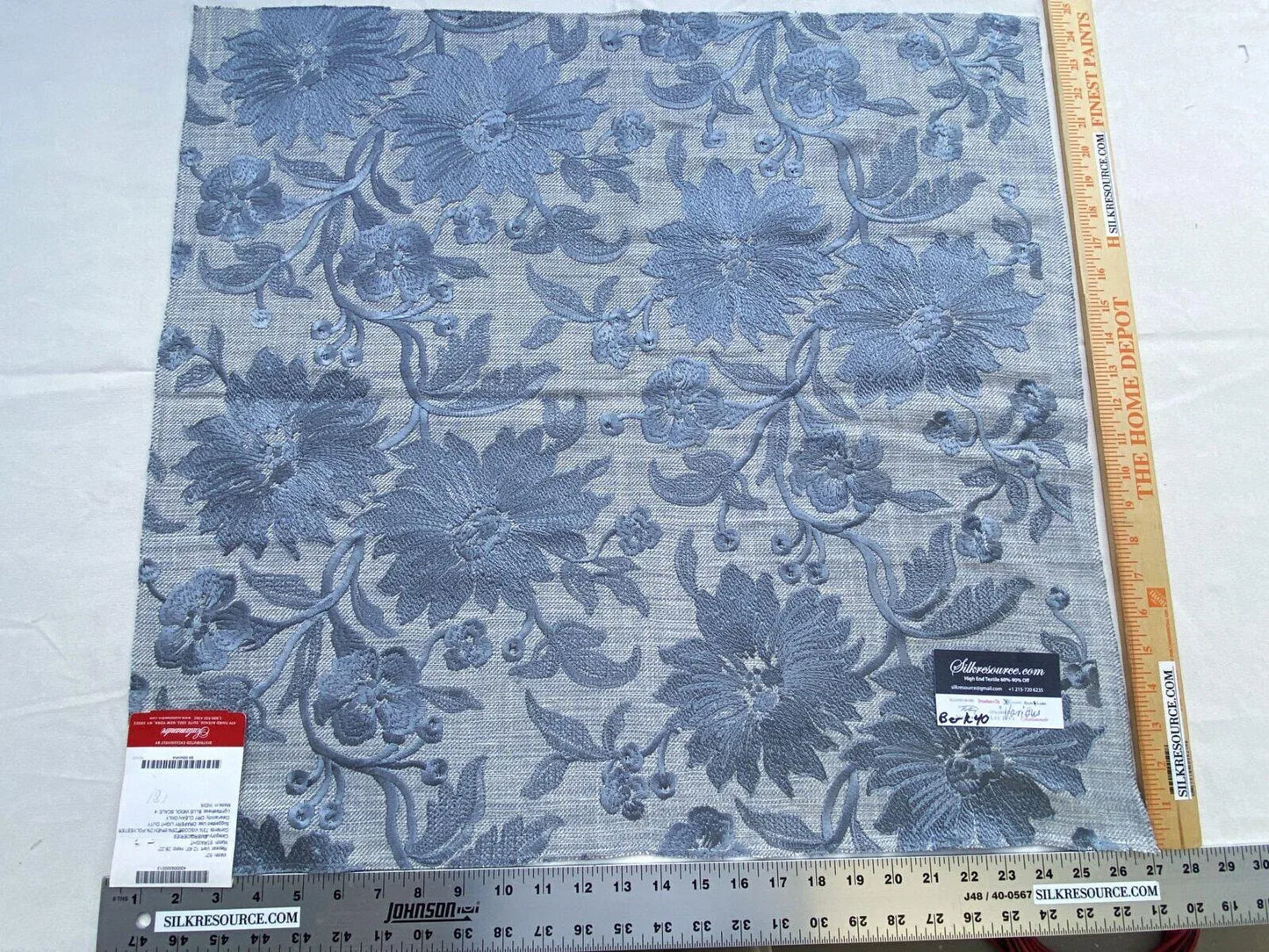 12 Berkbox40 Scalamandre Alhambra Various Nina Chambray Embroidery MSRP USD400+