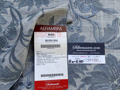12 Berkbox40 Scalamandre Alhambra Various Nina Chambray Embroidery MSRP USD400+