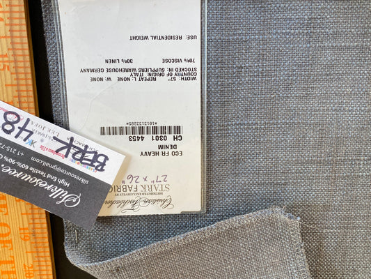 Scalamandre ECO FR Heavy Denim Viscose Plain Blue - Square 27″x 26″