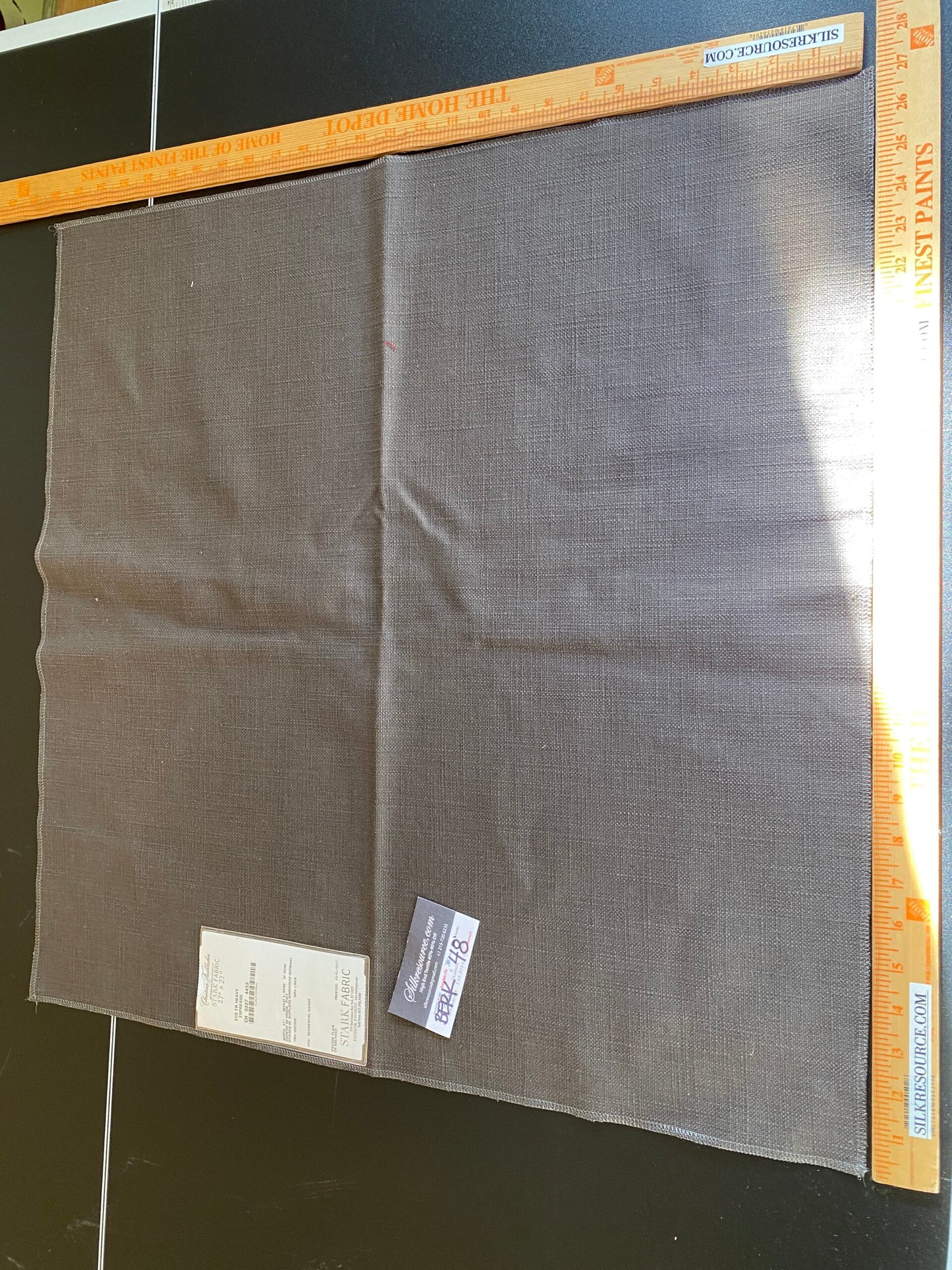 Scalamandre ECO FR Heavy Espresso Viscose Plain Dark Brown - Square 27″x 27″