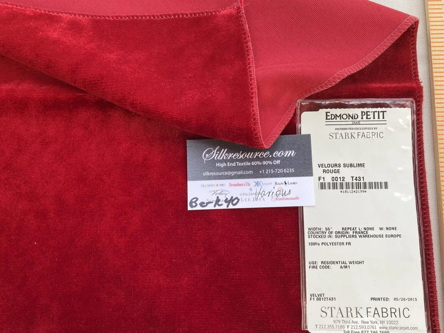 17 Berkbox40 Scalamandre Various Edmond Petit Paris Velours Sublime Rouge MSRP USD400+/y
