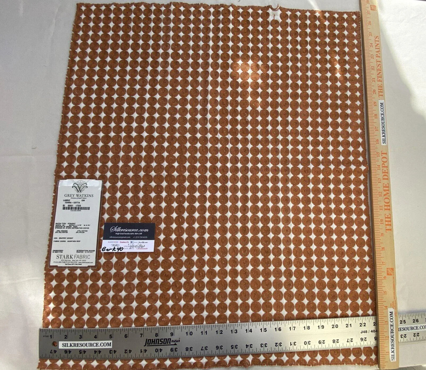 19 Berkbox40 Scalamandre Grey Watkins Various Labriz Terra - Cotta MSRP USD400+/yd