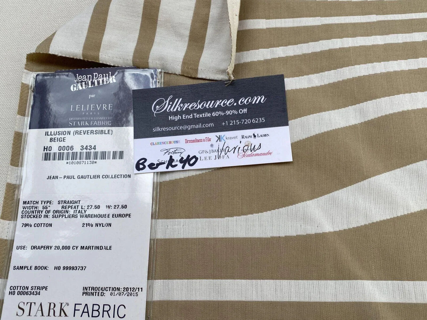 24 Berkbox40 Scalamandre Jean Paul Gaultier and Lelievre Various Illusions (reversible) Beige MSRP USD400+