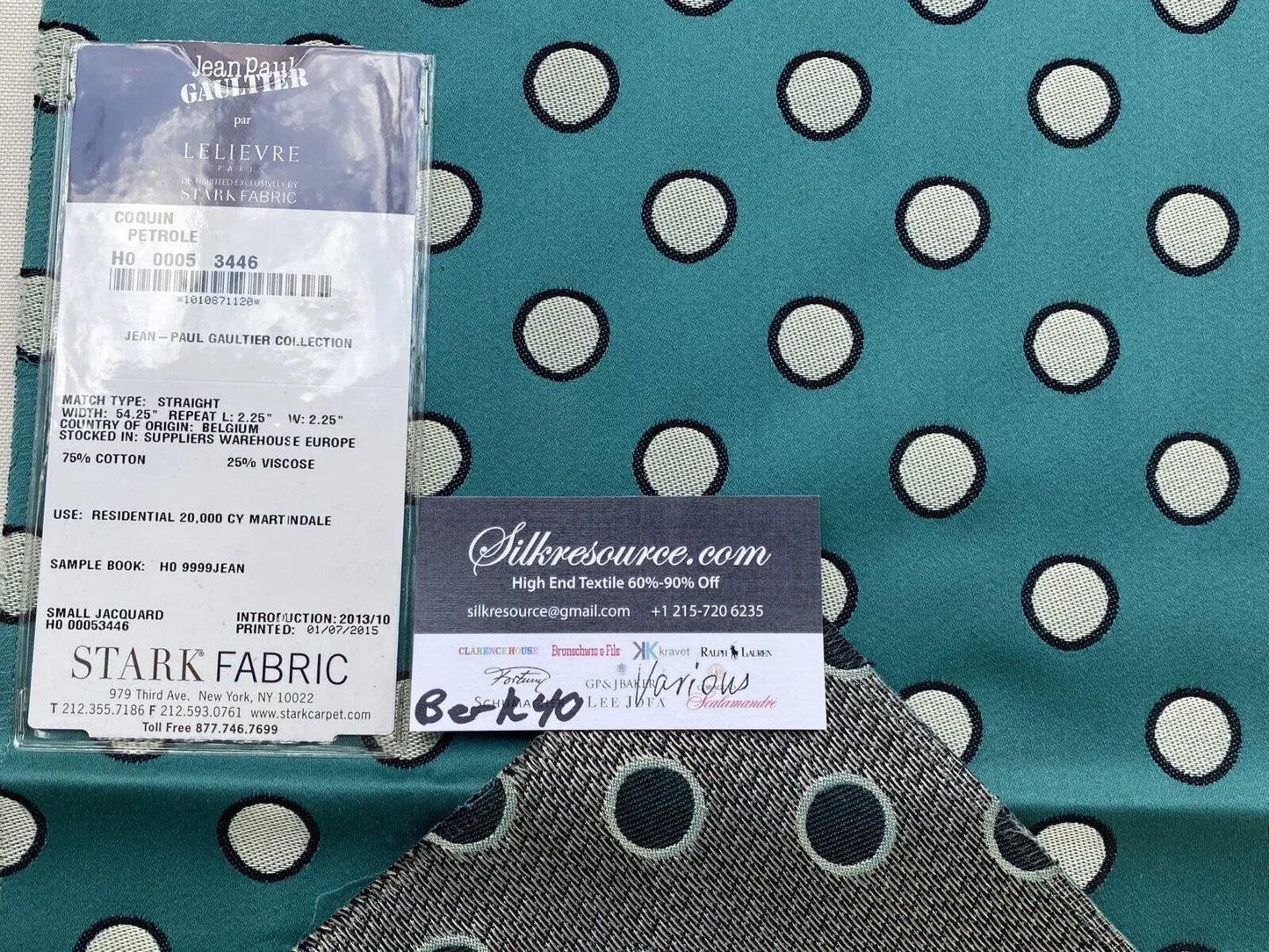 26 Berkbox40 Scalamandre Jean Paul Gautier &amp; lelievre Various Coquin Petrole MSRP USD 400+