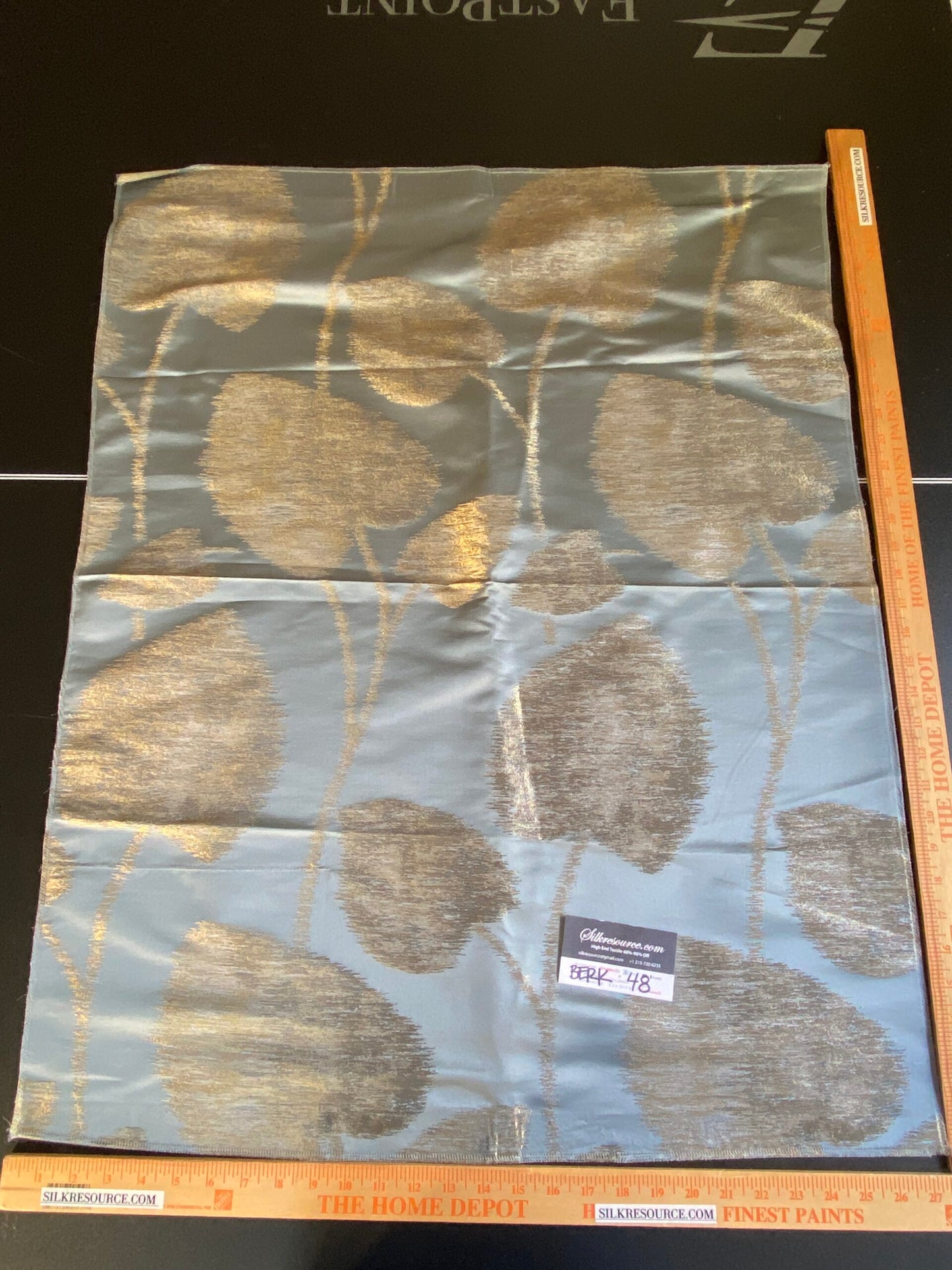 Scalamandre Isabella Blue Shimmer Contemporary - 27”W x 35” L