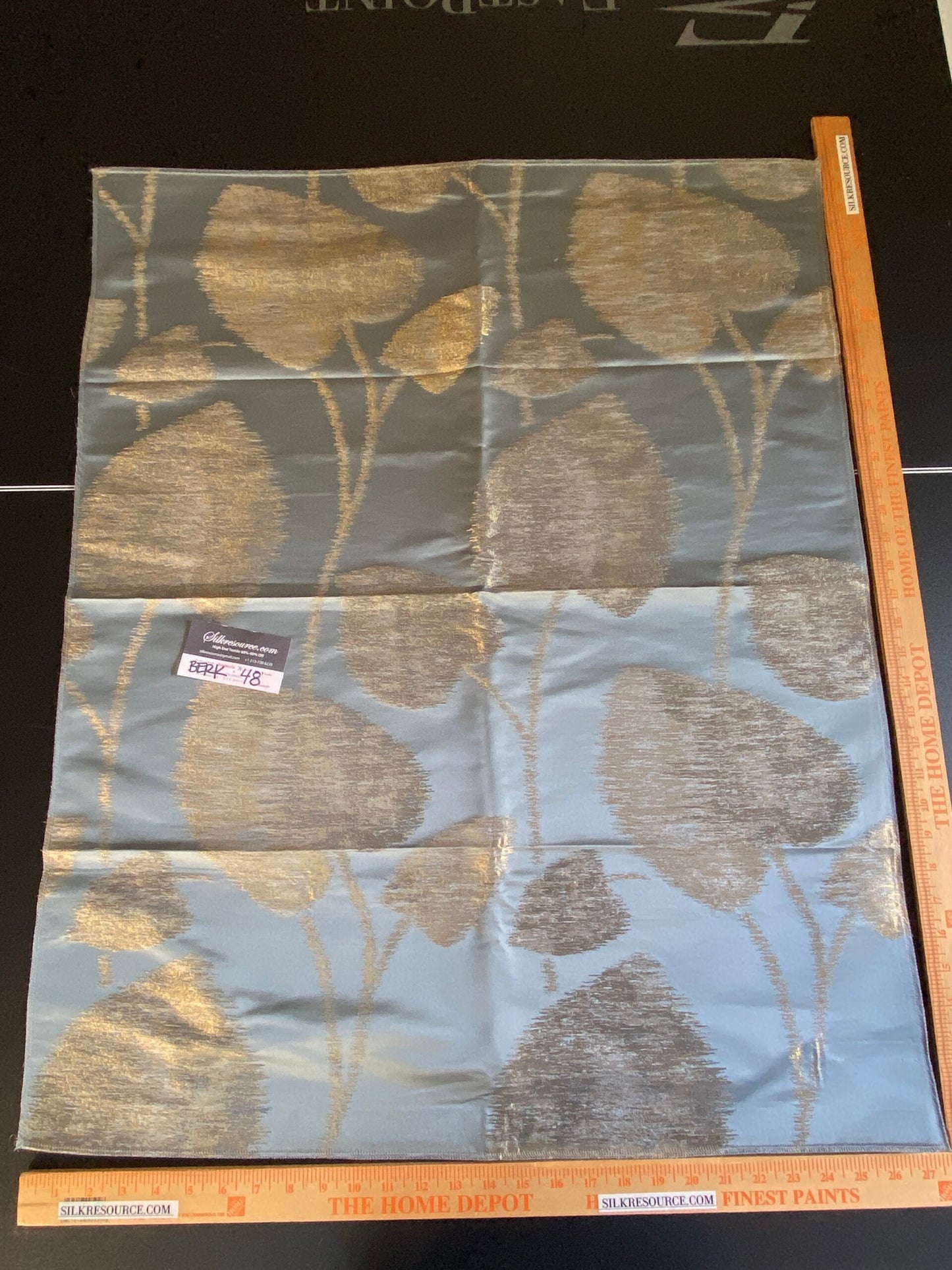 Scalamandre Isabella Blue Shimmer Contemporary - 27”W X 35”L