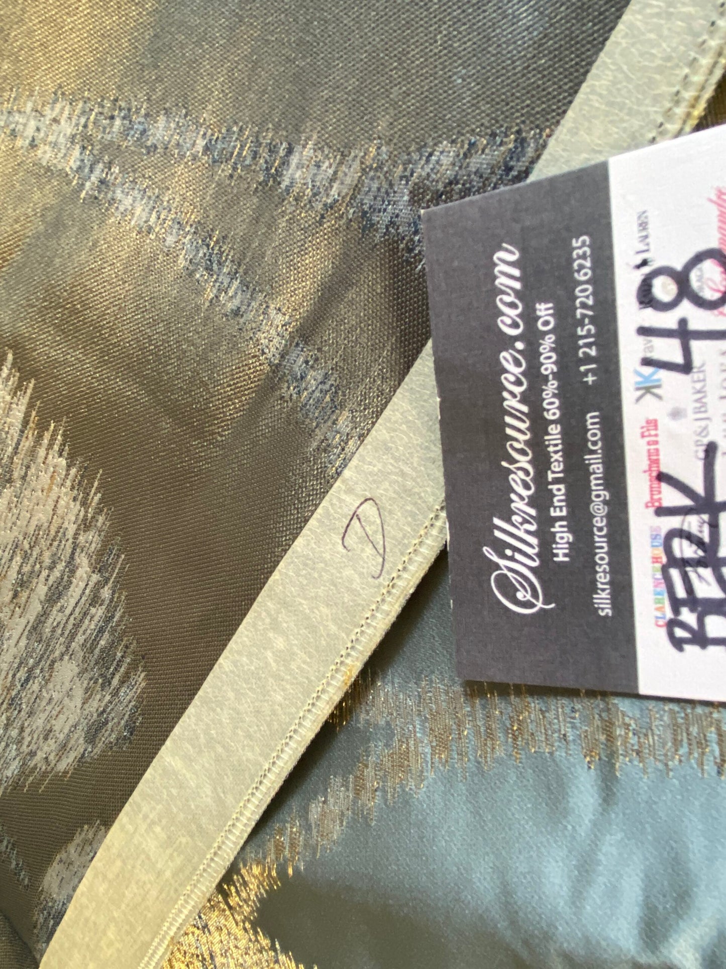 Scalamandre Isabella Blue Shimmer Contemporary - 27”W x 35” L