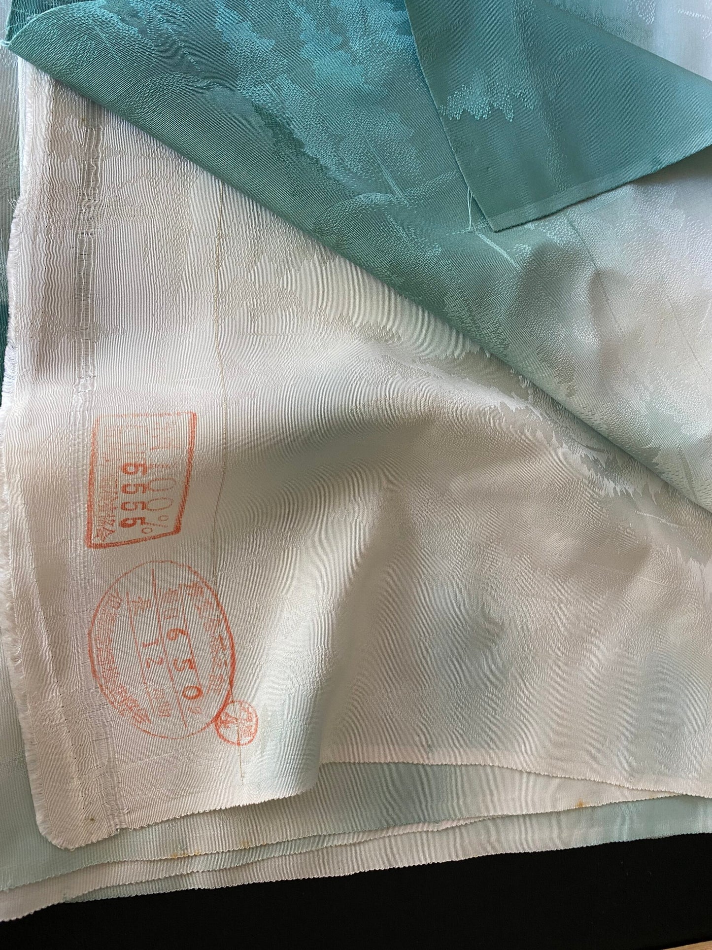 "Snow Falls On Cedars" 100%silk Tsukesage Bolt: Forest Trees Gradation@y75 12yards