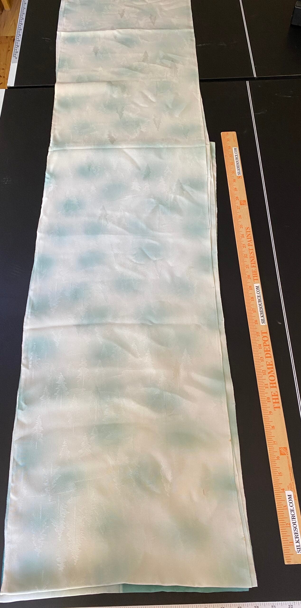 "Snow Falls On Cedars" 100%silk Tsukesage Bolt: Forest Trees Gradation@y75 12yards