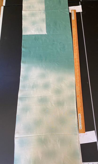 "Snow Falls On Cedars" 100%silk Tsukesage Bolt: Forest Trees Gradation@y75 12yards