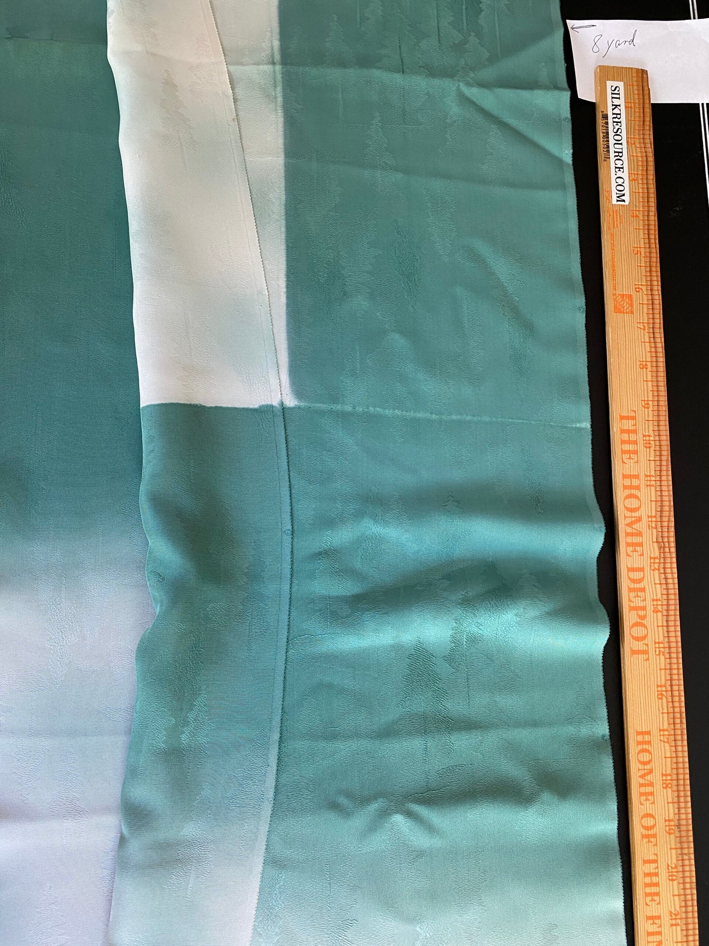 "Snow Falls On Cedars" 100%silk Tsukesage Bolt: Forest Trees Gradation@y75 12yards