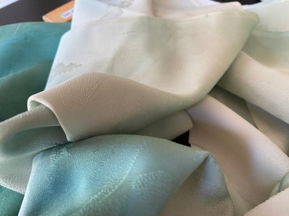 "Snow Falls On Cedars" 100%silk Tsukesage Bolt: Forest Trees Gradation@y75 12yards