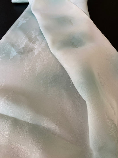"Snow Falls On Cedars" 100%silk Tsukesage Bolt: Forest Trees Gradation@y75 12yards