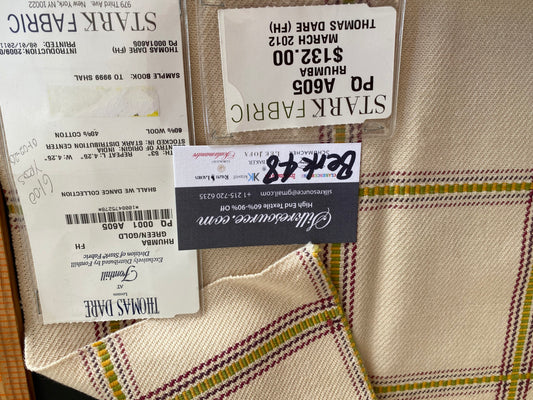 Scalamandre Fonthill Rhumba Green/Gold Thomas Dare Plaid Check - 26 Inches X 26 Inches