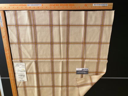 Scalamandre Fonthill Rhumba Tangerine/Brown Thomas Dare Plaid Check - 26 Inches X 26 Inches