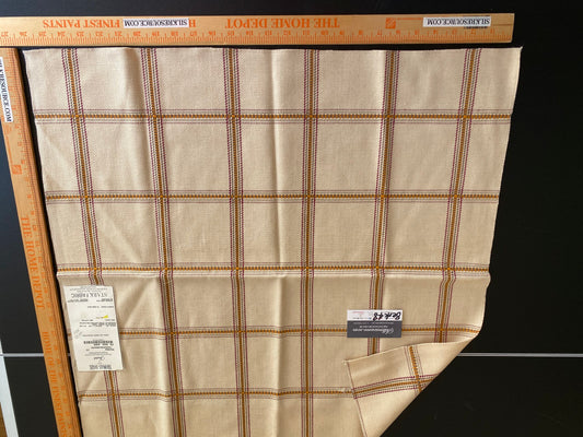 Scalamandre Fonthill Rhumba Tangerine/Brown Thomas Dare Plaid Check - 26 Inches X 26 Inches