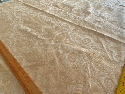 Scalamandre Old World Weaver Belluno White Damask - 1.5yd X 54 inches
