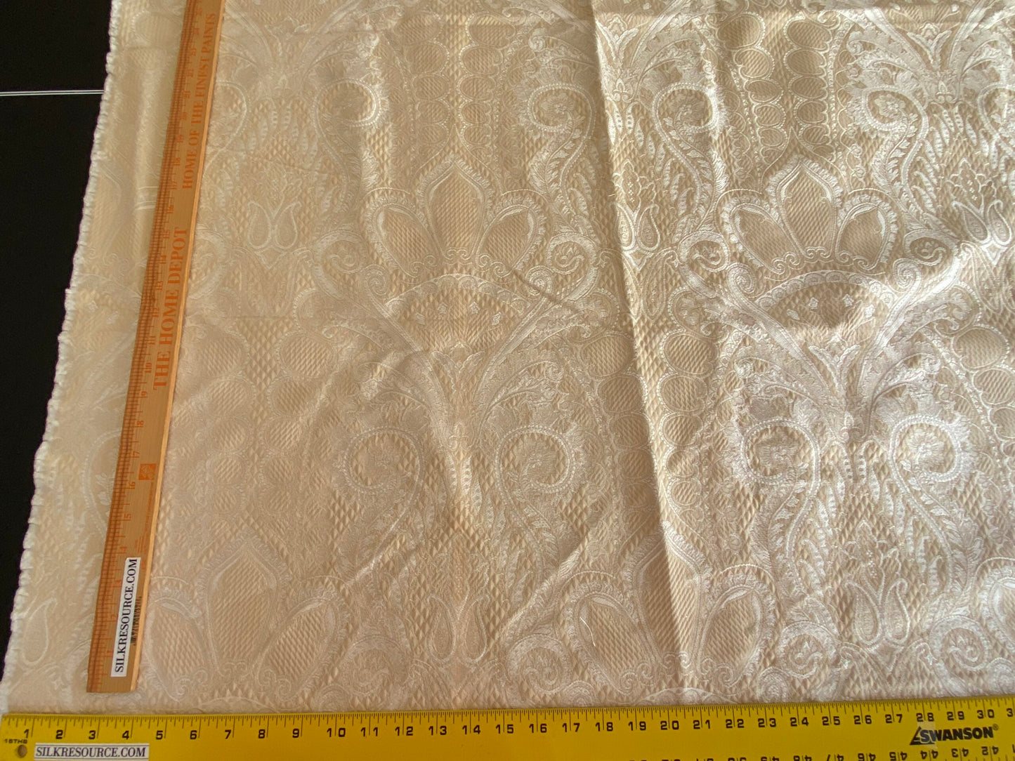 Scalamandre Old World Weaver Belluno White Damask - 1.5yd X 54 inches