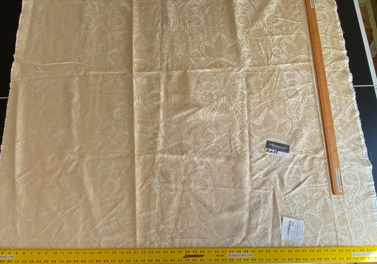 Scalamandre Old World Weaver Belluno White Damask - 1.5yd X 54 inches