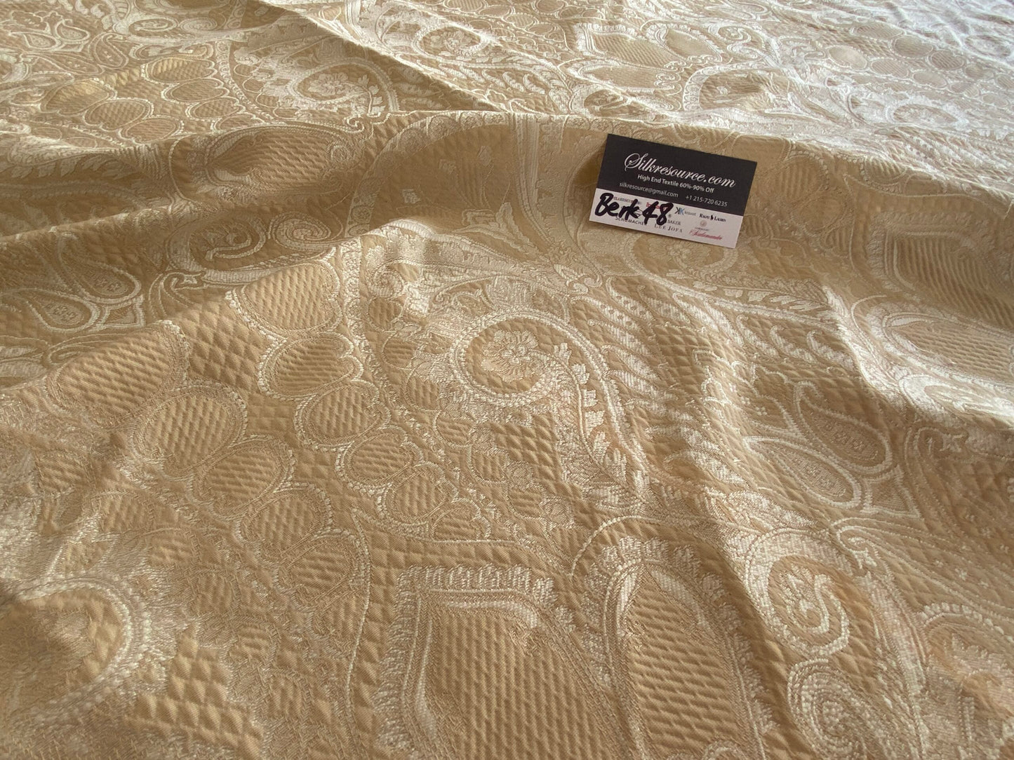 Scalamandre Old World Weaver Belluno White Damask - 1.5yd X 54 inches